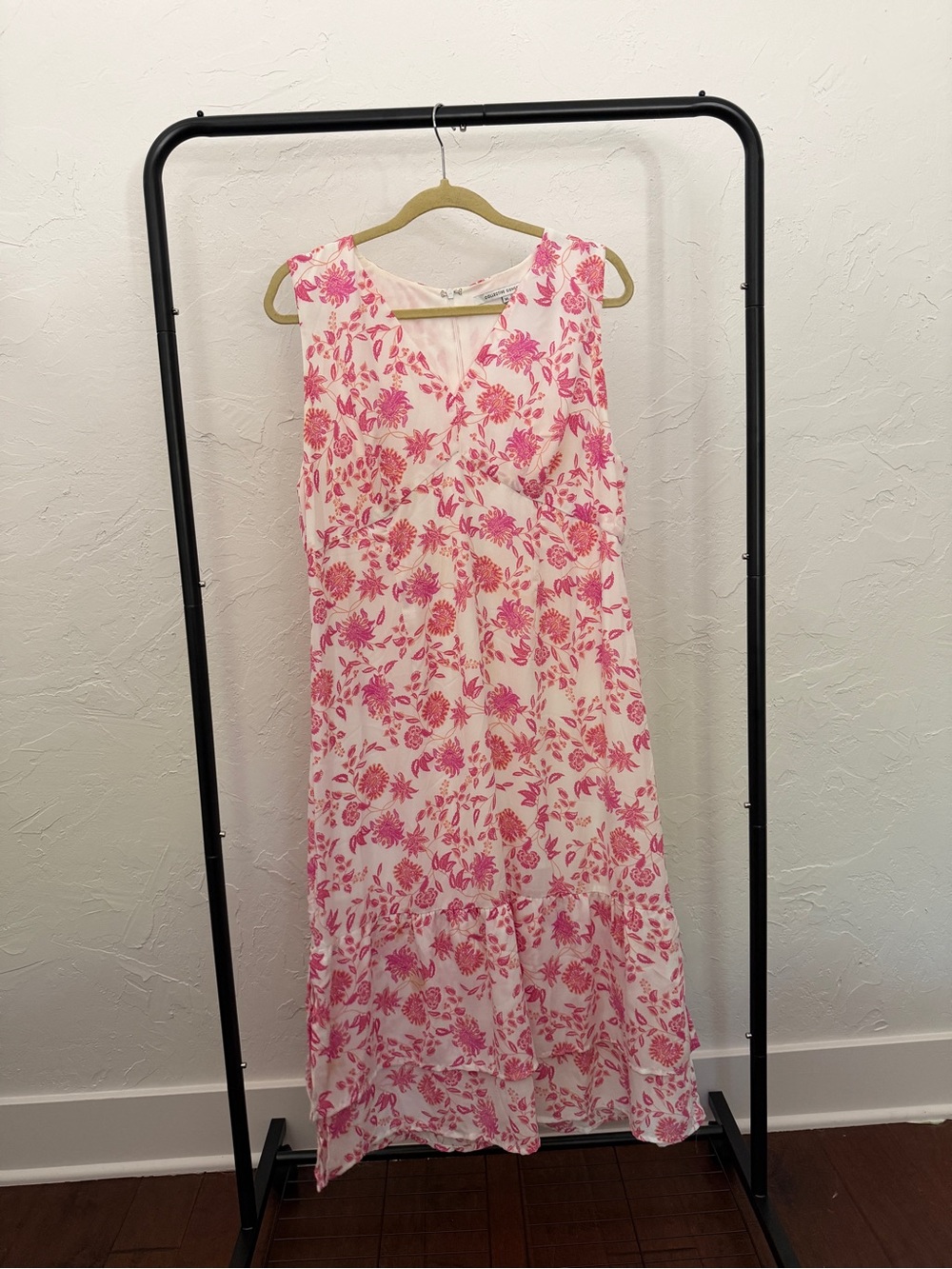 Women’s Collective Concepts Sleeveless V-Neck Pink Floral Maxi Dress